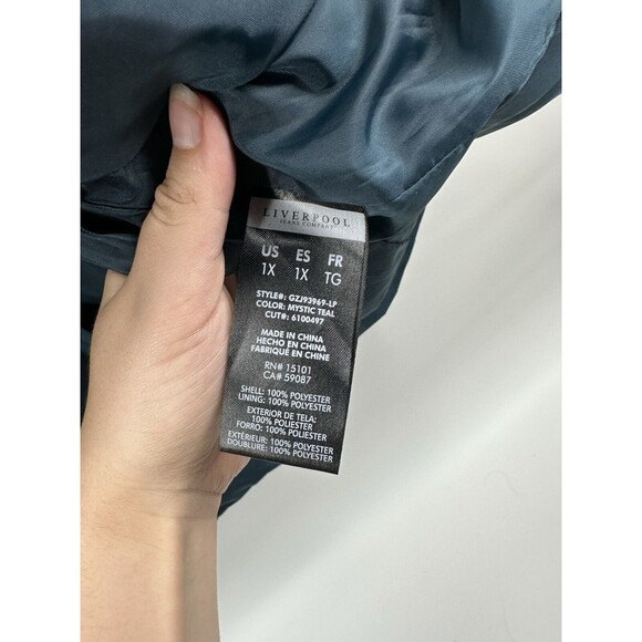Liverpool Jeans Company Sz XL Blue Mystic Team Rain Jacket Coat Tie Button Up - Picture 4 of 5